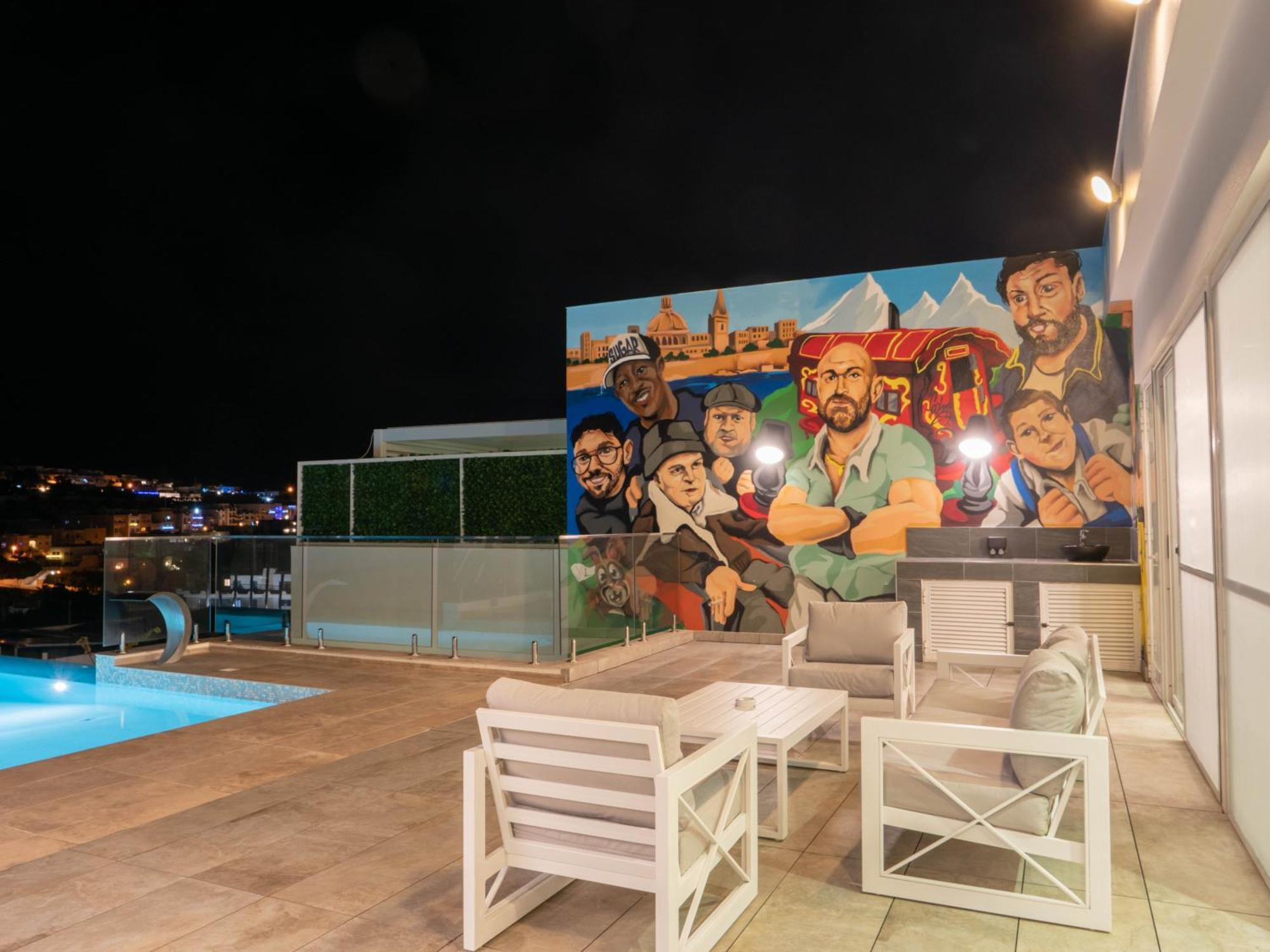 Villa Gaia - Sunset Views, Indoor Heated Pool, Sauna And Games Room 梅利哈 外观 照片