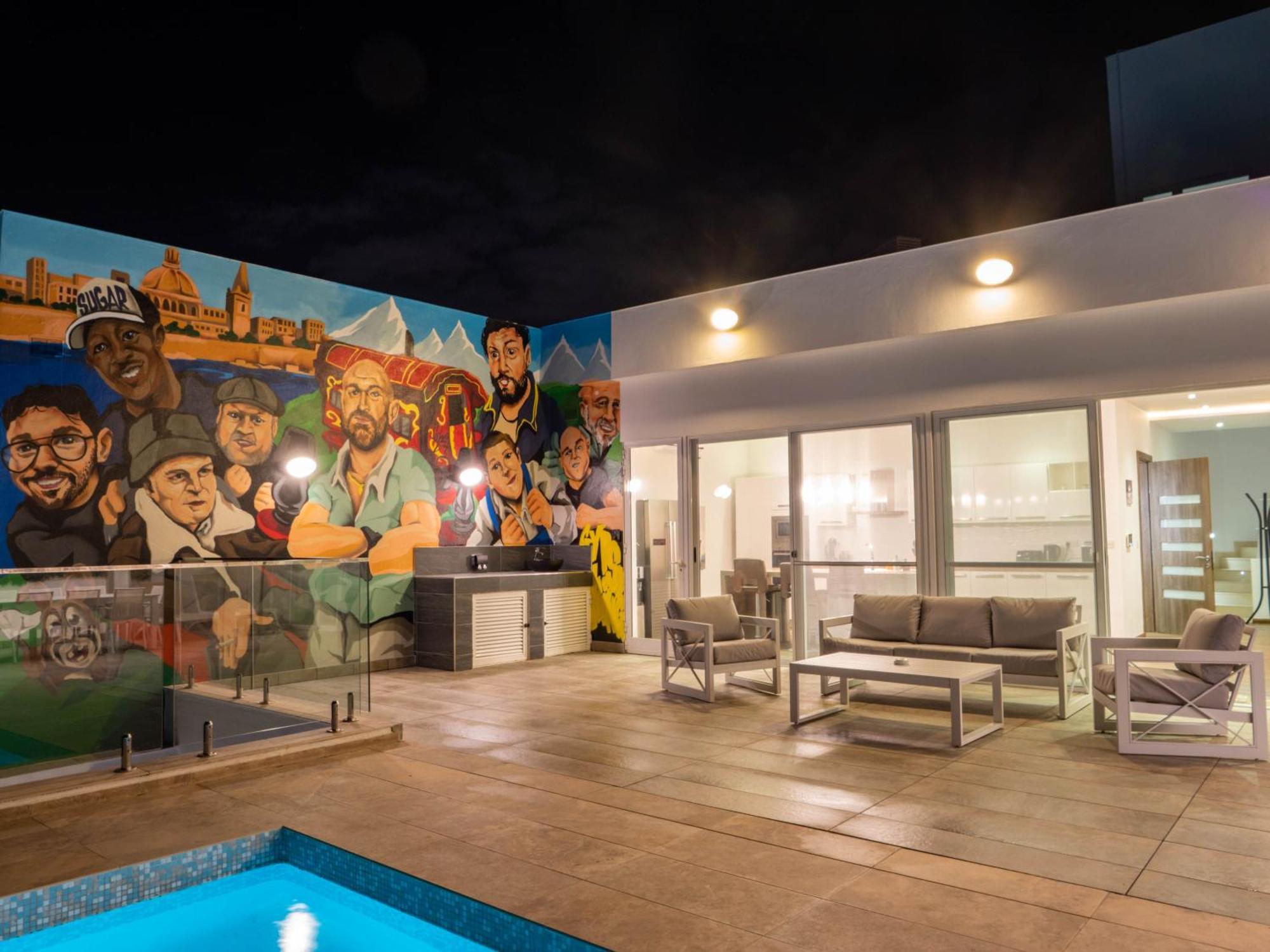 Villa Gaia - Sunset Views, Indoor Heated Pool, Sauna And Games Room 梅利哈 外观 照片